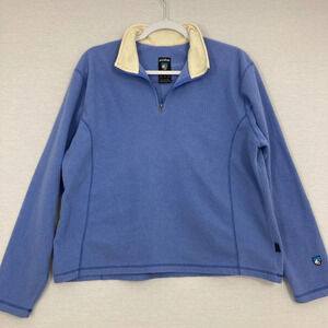 Kuhl Women's Micro-Chamois Fleece Quarter Zip Pullover Long Sleeve Top Blue XL